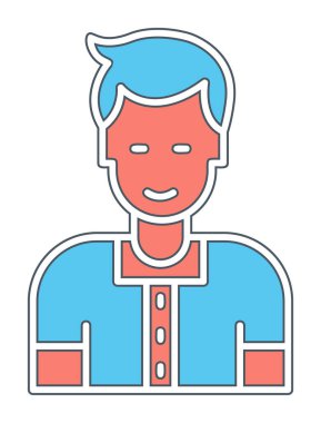 Avatar man simgesi, vektör illüstrasyonu  