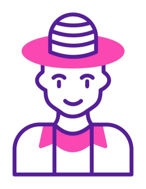 Turist şapkası simgesi, vektör illüstrasyonu 