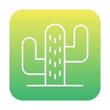 Kaktüs simgesi, basit tasarım çizimi  