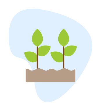 Büyüyen Bitkiler web simgesi, vektör illüstrasyonu 