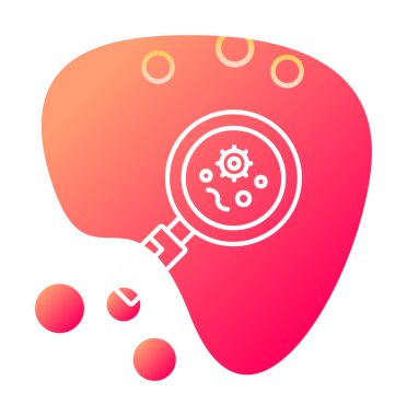 Büyüteç cam simgesi, vektör illüstrasyonlu bakteri denetimi  