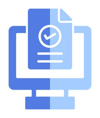 Bilgisayar ekranında web sitesi kayıt simgesi, vektör illüstrasyonu basit tasarım