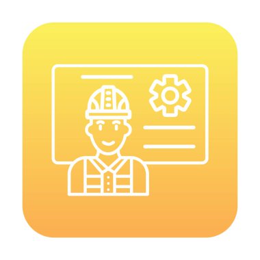 Mimar, sunum simgesi vektör illüstrasyonu yapıyor 