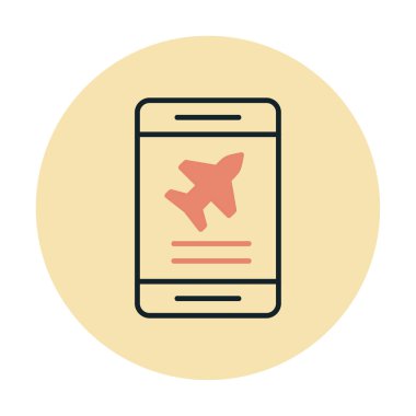 Uçak simgesi vektör illüstrasyonunda bilet