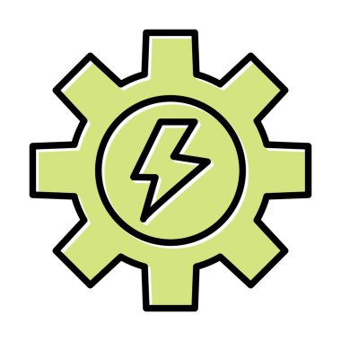 ışıklandırma cıvata simgesi iç dişli, vektör illüstrasyon basit tasarım