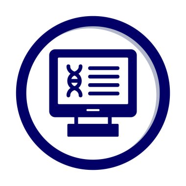 Bilgisayarda kromozom web simgesi. vektör illüstrasyonu