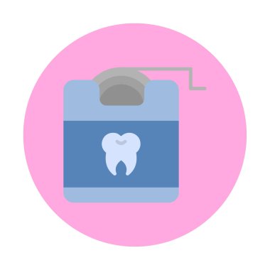 Diş ipi ikonu. Diş hekimi vektör illüstrasyonu.