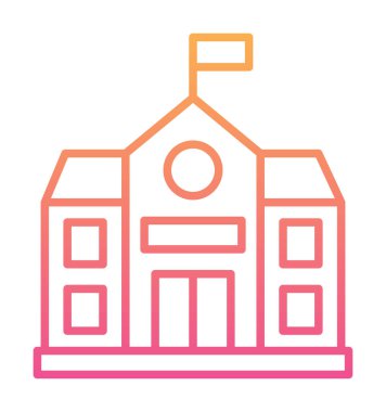 Okul binası simgesi, vektör illüstrasyonu