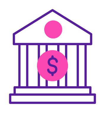 Banka simgesi, vektör illüstrasyonu 