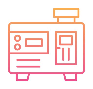 Elektrik jeneratörü çizgi simgesi biçimi, vektör illüstrasyon tasarımı