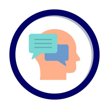 Sohbet düz simgesi, vektör illüstrasyonu