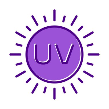 Güneş. Web simgesi basit bir illüstrasyon. Morötesi                               