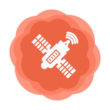 Uydu Simgesi, vektör illüstrasyonu 