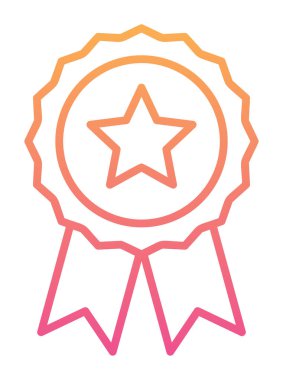  Basit ödül rozet vektörü düz çizgi simgesi