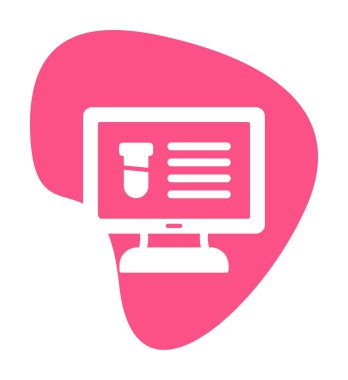 test tüpü ve bilgisayar ekran simgesi modayı izole etti. Bilgisayar Bilimi                                          