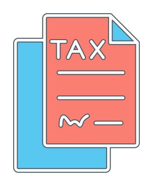 vergi formu simgesi beyaz arka plan üzerinde 