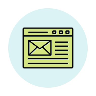 Basit düz bilgisayar e- posta iletisi vektörü