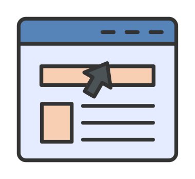 Web sayfası simgesi, vektör illüstrasyonu