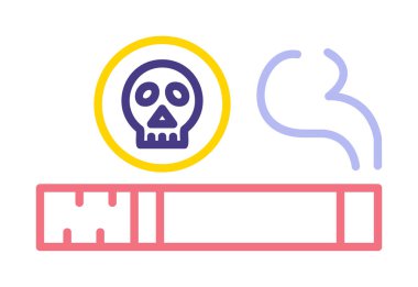 Sigara ikonlu düz kafatası