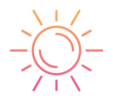 Güneş düz simge vektör çizim