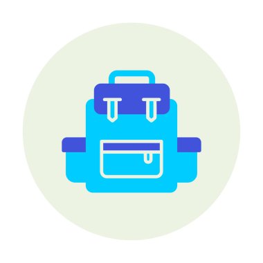 Sırt çantası ikon vektörü. Okul sırt çantası tabelası. izole edilmiş sınır sembolü çizimi