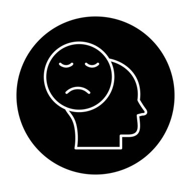 Basit yassı Üzüntü simgesi vektör illüstrasyon tasarımı