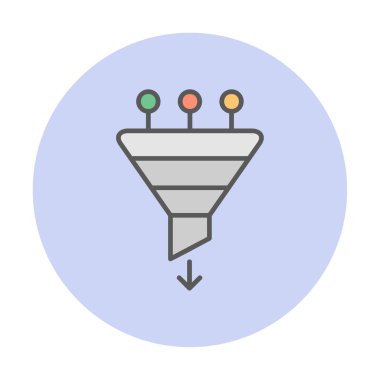 Basit düz huni simgesi vektör çizimi 