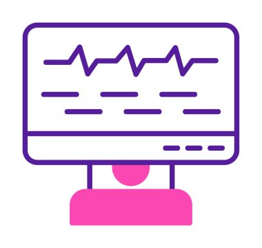 Ses çizgisi simgesi ile bilgisayar izleyicisinin vektör illüstrasyonu