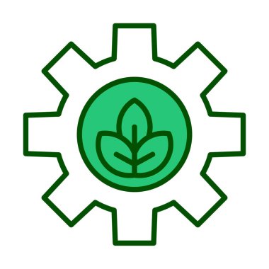 Bitki simgesiyle çark, gezegen konseptinin ekolojik sürdürülebilirliği, vektör illüstrasyonu