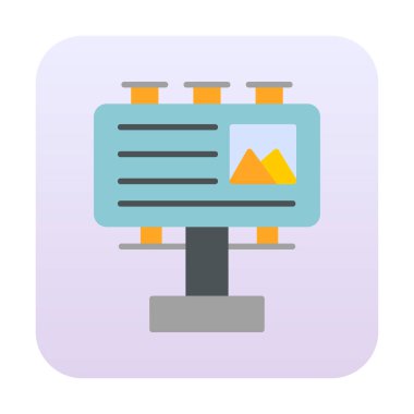 Billboard simgesinin vektör illüstrasyonu 