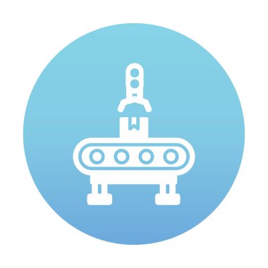 Basit Fabrika Makine simgesi vektör çizimi  