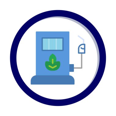 benzin istasyonu web simgesi, vektör illüstrasyonu