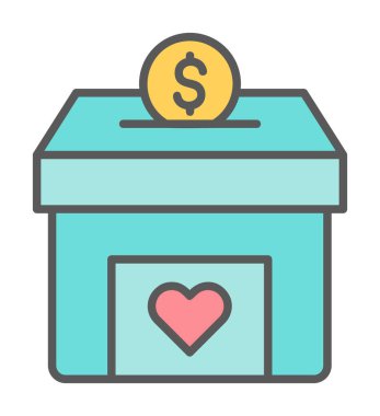 Bağış Kutusu vektör simgesi