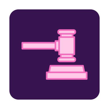 Mahkeme tokmağı ikonu. Hakim tokmak vektör simgesi rengi düz izole