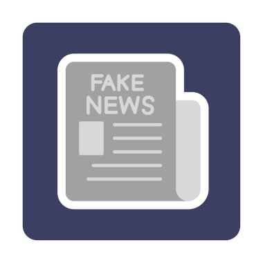 düz biçimli sahte haber simgesi, vektör illüstrasyonu                          