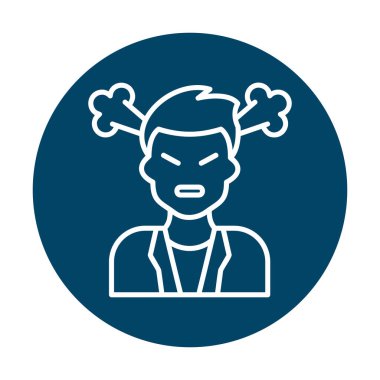 kızgın kişi simgesi, vektör illüstrasyonu basit tasarım