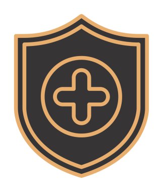 Basit Tıbbi Sigorta simgesi, vektör illüstrasyonu