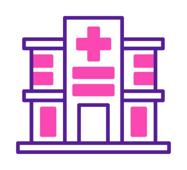 Hastane simgesi, vektör illüstrasyonu