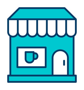 Kafe ikonu vektör illüstrasyonu
