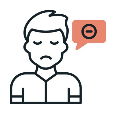 Negatif Düşünce konsepti ikon vektör çizimi