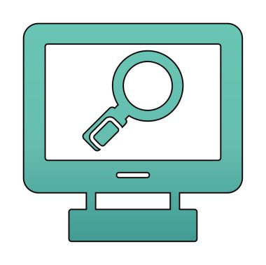 Büyütücü cam çizgi simgesi, arama konsepti