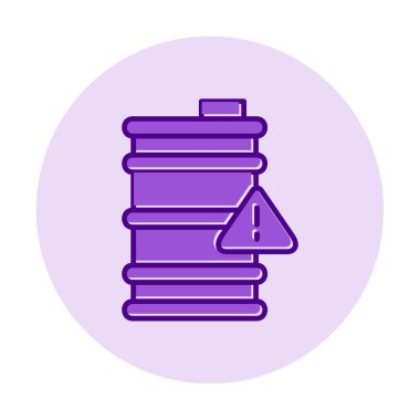 Tehlike işareti ve namlu simgesi, vektör illüstrasyonu 