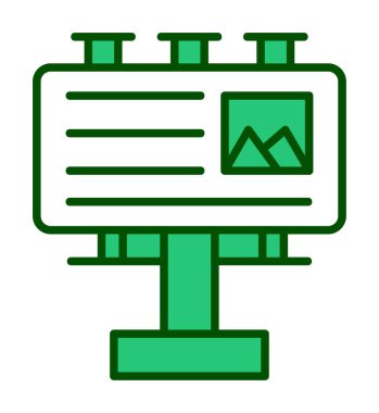 Billboard simgesinin vektör illüstrasyonu 