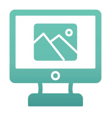 Comoputer galeri simgesi, vektör illüstrasyonu