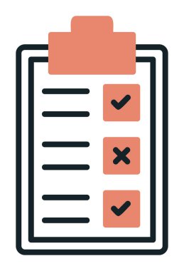 Kontrol listesi olan pano simgesi, vektör illüstrasyon tasarımı  