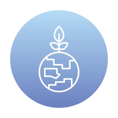 Bitki ikonu vektör illüstrasyonlu Dünya gezegeni 