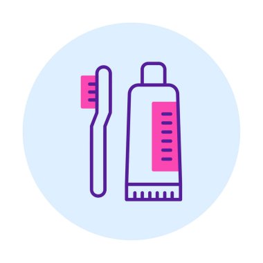 Diş fırçası ve diş macunu ikonları vektör illüstrasyonuName