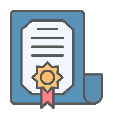 Sertifika vektör simgesi modern basit illüstrasyon                                 