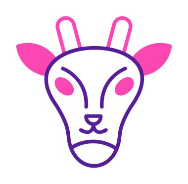 Zürafa baş web simgesi, vektör illüstrasyonu 