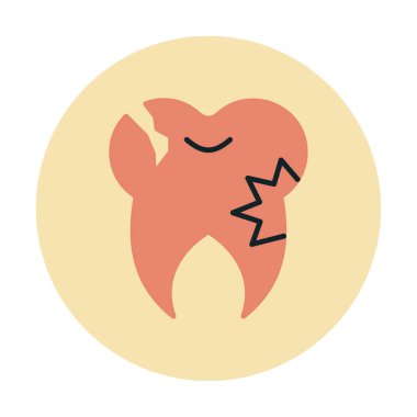 Diş ikonu vektör illüstrasyonunu taşır 